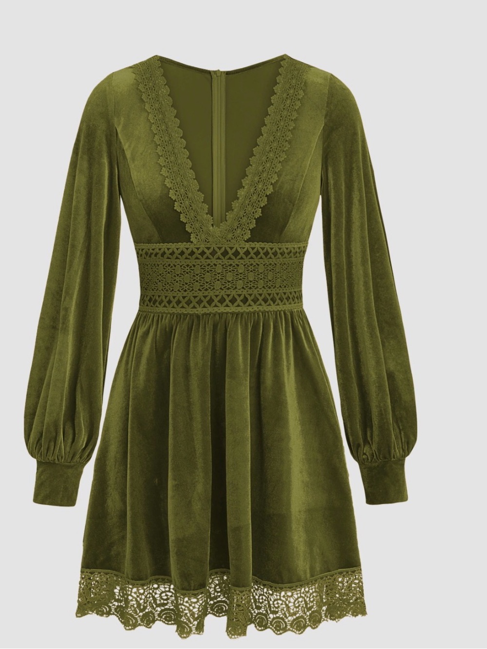 NWT Cider Lace Velvet Long Sleeve Green Dress Holiday , Small
